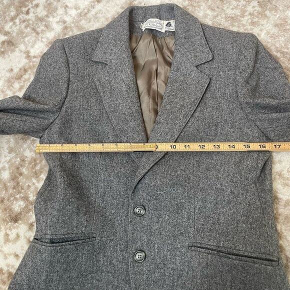 The Villager jacket wool blend gray double button blazer SZ 10 2 button career - Picture 5 of 9